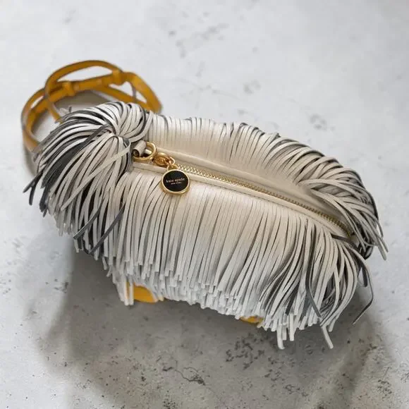 Kate Spade Showdog Fringed 3D Dog Leather Crossbody Bag KB164 Mint Rare - Picture 7 of 16